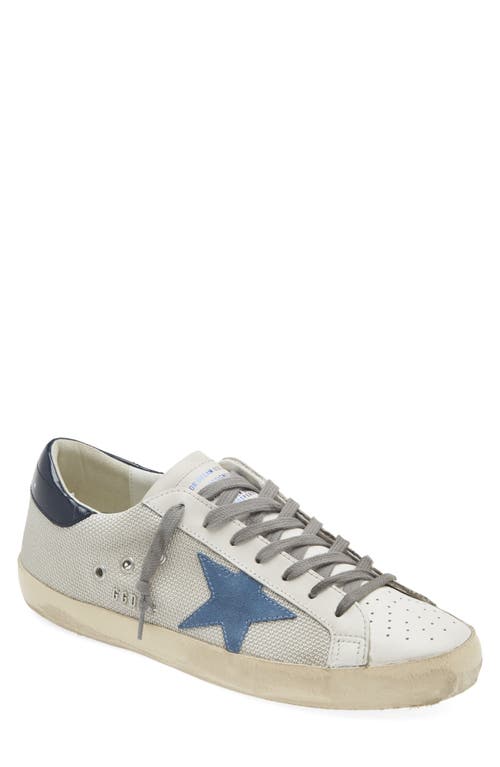 Shop Golden Goose Super-star Sneaker In Light Silver/white/blue