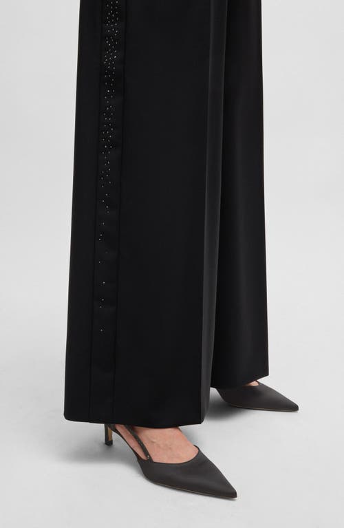 Hugo Boss Slingback Pumps In Soft Satin With Pointed Toe In Black