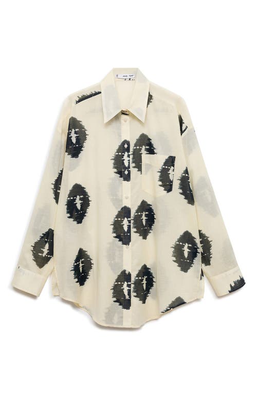 MANGO MANGO PRINT SEMISHEER BUTTON-UP SHIRT