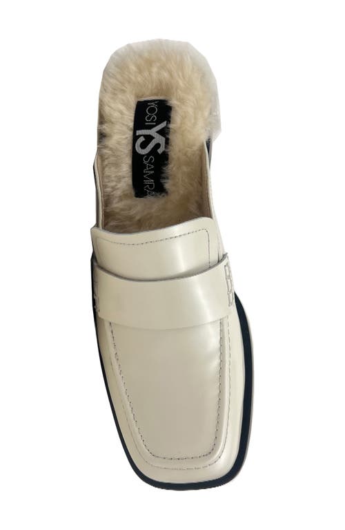 Shop Yosi Samra Odessa Genuine Shearling Lined Loafer In Bone Shearling