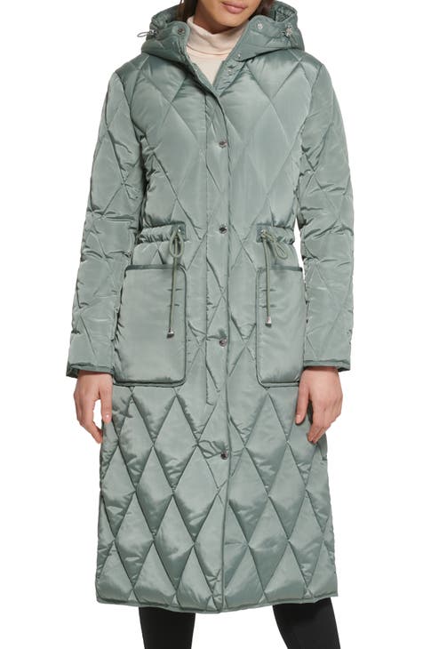 Lucky Brand Pink Faux Shearling Lined Onion Quilted Puffer Coat