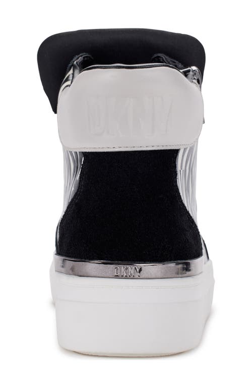 Shop Dkny High Top Sneaker In Black/eggnog