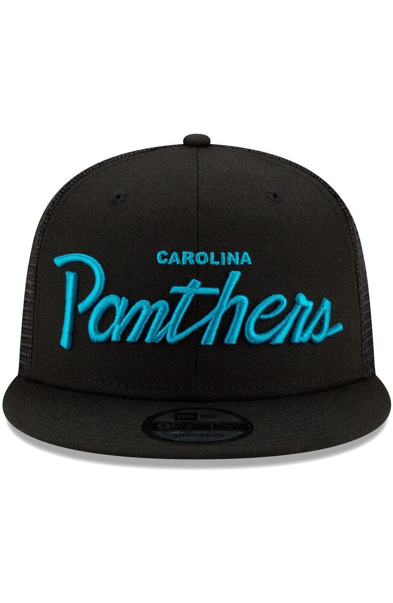 New Era Men S New Era Black Carolina Panthers Script Trucker 9fifty Snapback Hat Nordstrom New Era Men S New Era Black Carolina Panthers Script Trucker 9fifty Snapback Hat Nordstrom