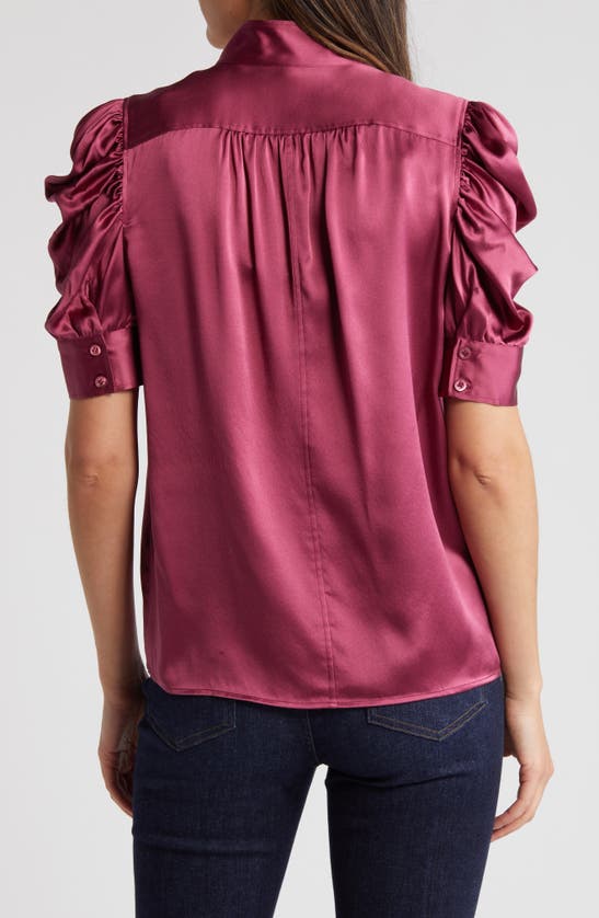 Shop Frame Gillian Silk Button-up Shirt In Dragon Fruit