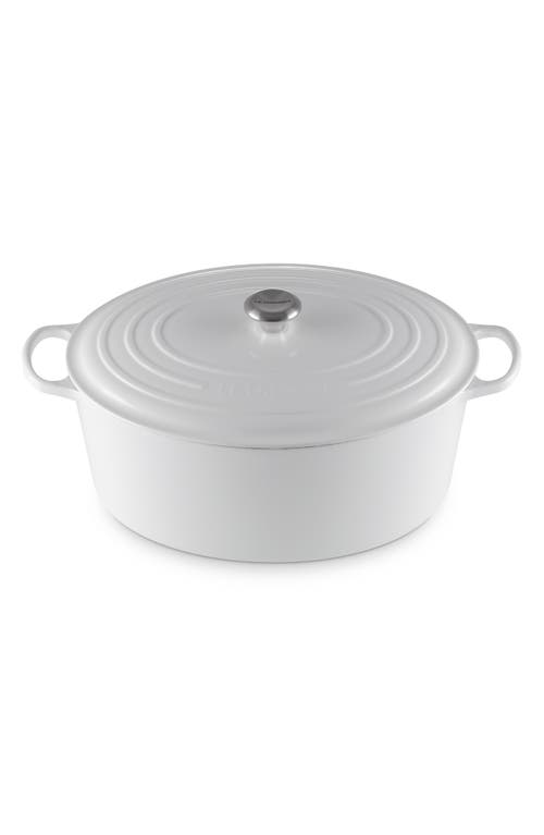 Le Creuset Signature 15 1/2-Quart Oval Enamel Cast Iron French/Dutch Oven in White 