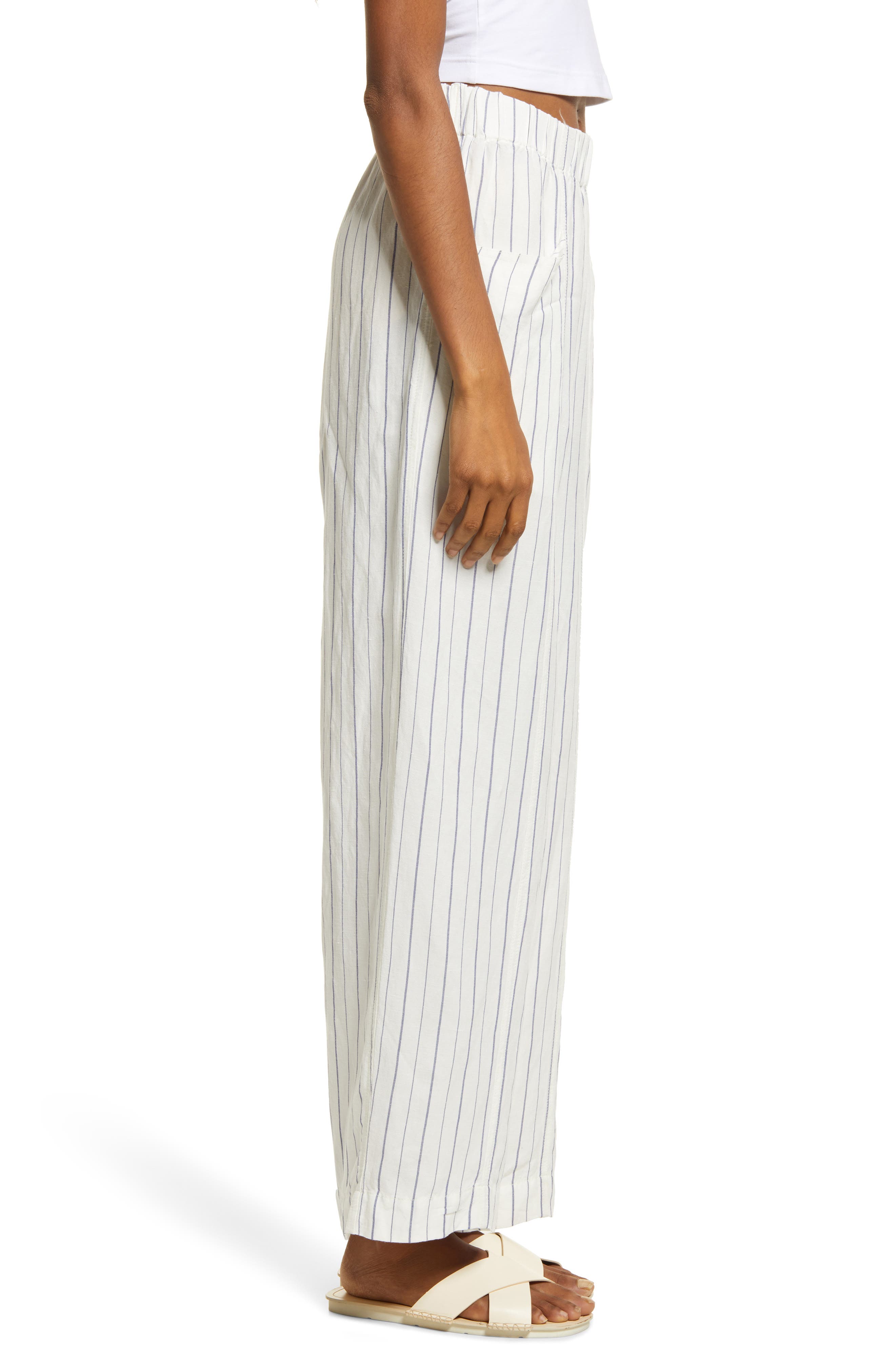 Madewell Stripe High Waist Wide Leg 