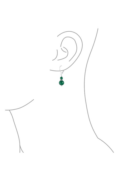 Bling Jewelry Resin Drop Earrings In Dark Green