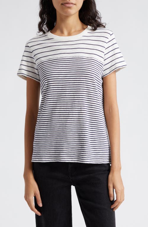 ATM Anthony Thomas Melillo Mix Stripe Cotton T-Shirt Chalk /Ink at Nordstrom,