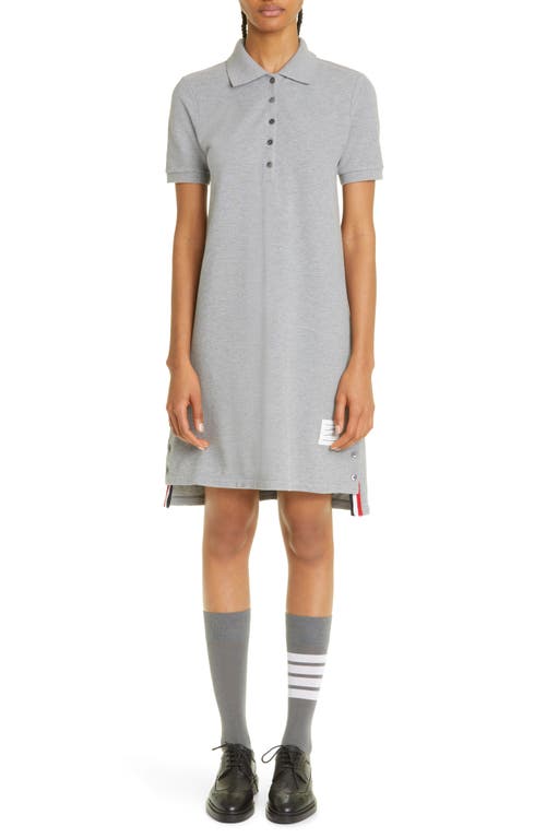 Thom Browne Stripe Piqué Polo Dress in Light Grey at Nordstrom, Size 4 Us