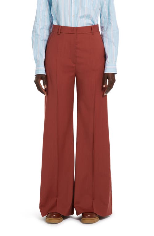 Weekend Max Mara Sonale Virgin Wool Wide Leg Pants Rust at Nordstrom,