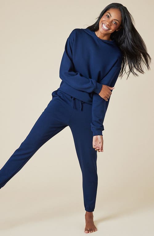 Shop Softies Athleisure Dreamtech Oversize Hoodie Lounge Set In Midnight