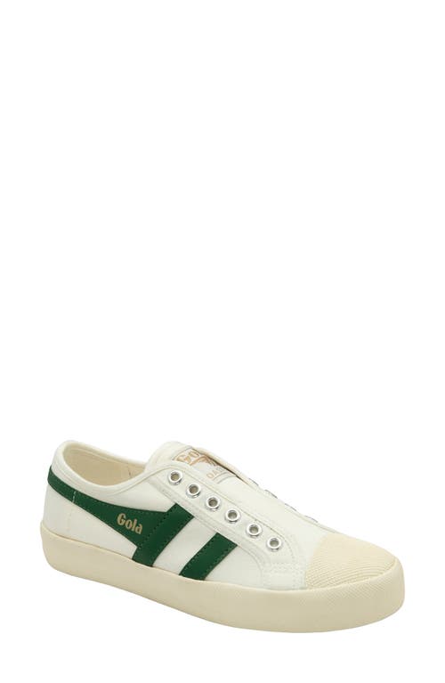 Gola Coaster Slip-on Sneaker In Off White/green