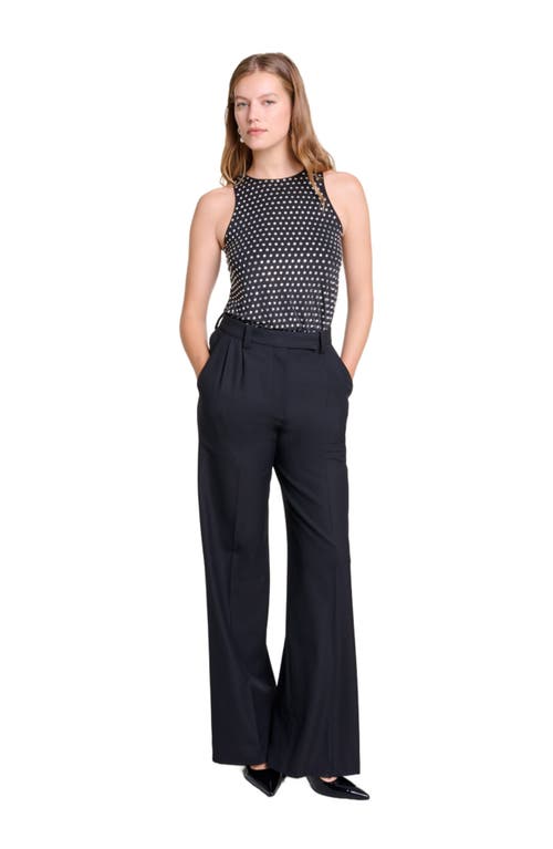 Maje Wide-leg Suit Trousers In Black