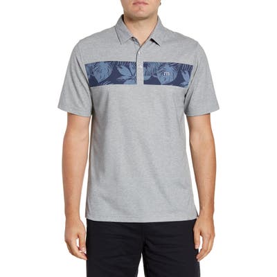 Travismathew Everything Is Kewl Floral Pique Performance Polo, Grey