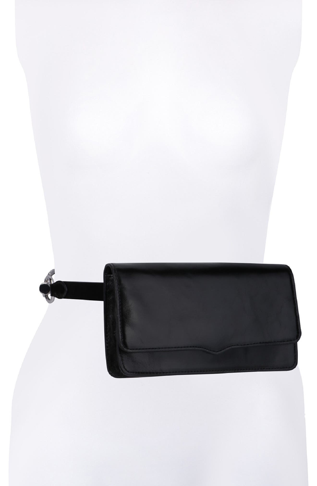 Rebecca Minkoff Leather Belt Bag in Black at Nordstrom, Size Small