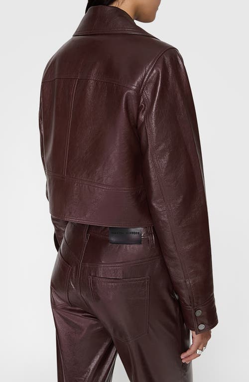 Shop Rebecca Minkoff Ryder Crop Leather Jacket In Chestnut