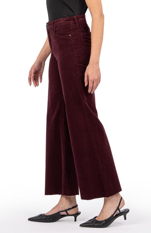 Shop Kut From The Kloth Meg Fab Ab High Waist Wide Leg Corduroy Pants In Dark Plum