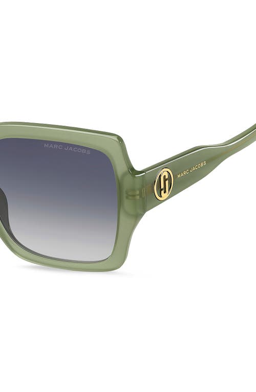 Shop Marc Jacobs 55mm Gradient Square Sunglasses In Green/grey Shaded Blue