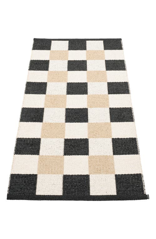 Pappelina Pix Reversible Indoor/outdoor Rug In Black