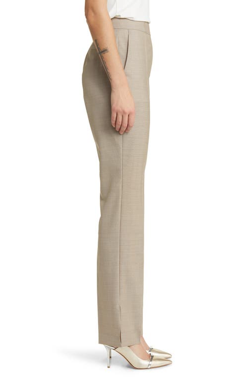 Hugo Boss Boss Teana Virgin Wool Trousers In Deep Champagne Melange
