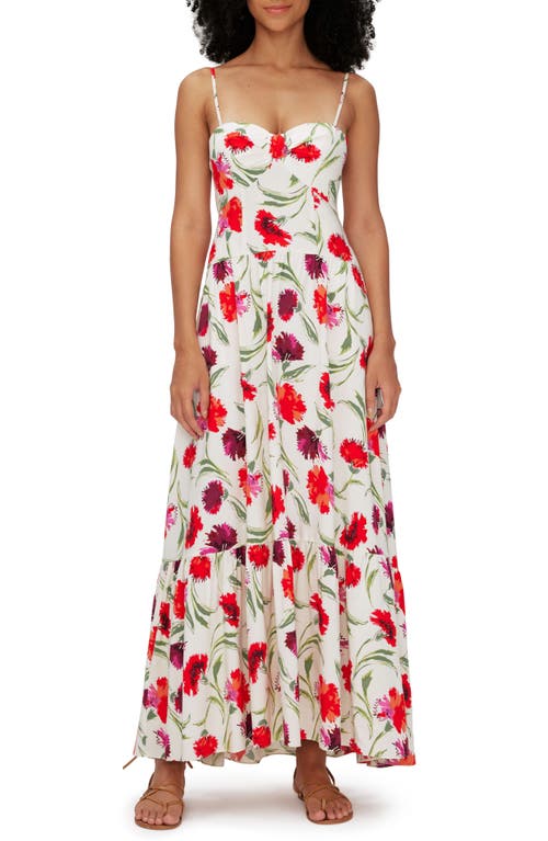 Diane von Furstenberg Etta Floral Maxi Dress Dianthus Large Med Red at Nordstrom,
