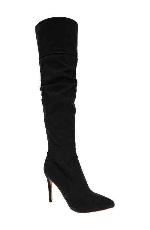 Himani Over the Knee Boot in Black Microsuede