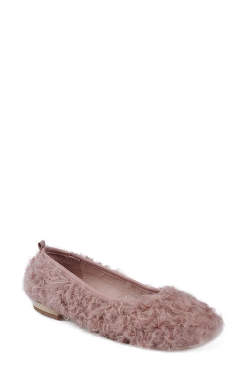 Artisan Crafted By Zigi Quincy Faux Fur Flat In Pink Leather