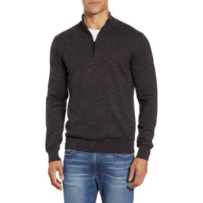 Faherty Sconset Half Zip Sweater, Black