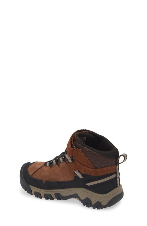 Keen Kids' Targhee Iv Mid Waterproof Hiking Shoe In Bison/brindle
