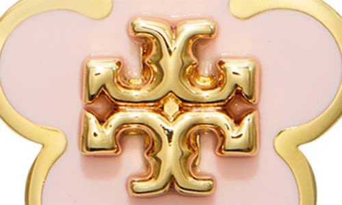 Tory Burch Kira Enamel Flower Stud Earring In Tory Gold/orchid Pink