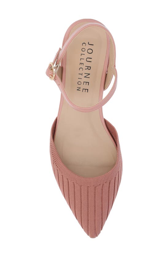 Shop Journee Collection Ansley Ankle Strap Flat In Blush