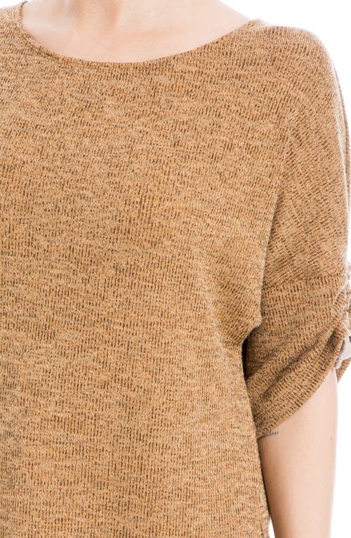 Max Studio Ruched Sleeve Top In Cork