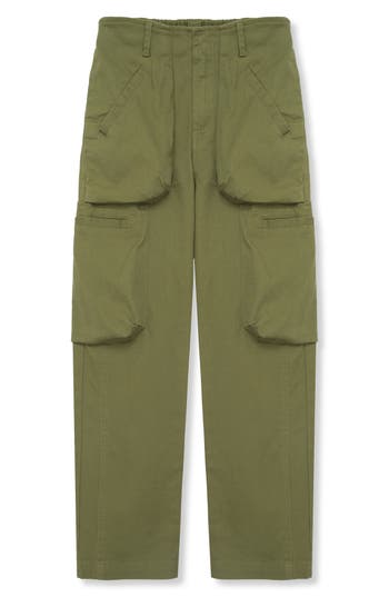 Shop Truce Kids' Stretch Cotton Cargo Pants In Olive