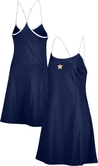 LUSSO Women's Lusso Navy Houston Astros Nakita Strappy V-Neck Dress