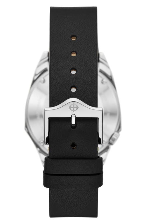 Shop Zodiac Olympos Automatic Leather Strap Watch, 37.5mm In Black