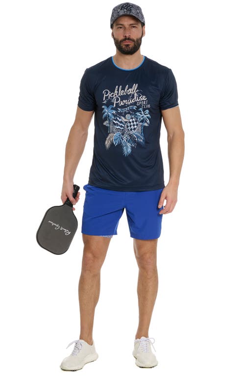 Shop Robert Graham Pickle Sport Club Performance Graphic T-shirt In Navy