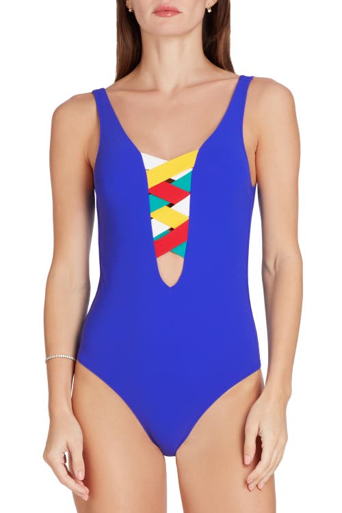 Valimare St Martin Bandage One-piece Swimsuit In Blue