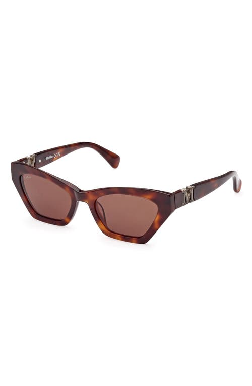 Shop Max Mara 52mm Cat Eye Sunglasses In Dark Havana/brown