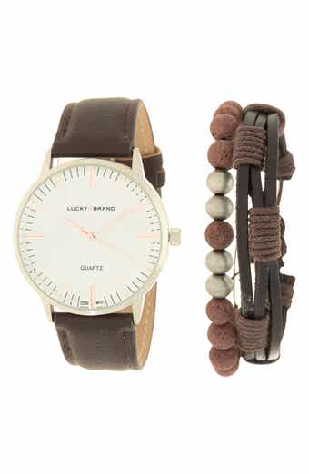 Lucky Brand Leather Strap Watch Bracelets Set 40mm Nordstromrack