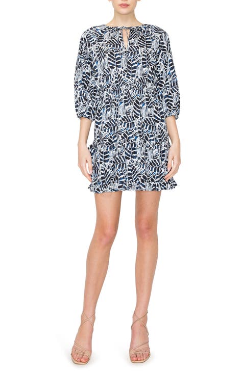 3/4 Sleeve Print Dress