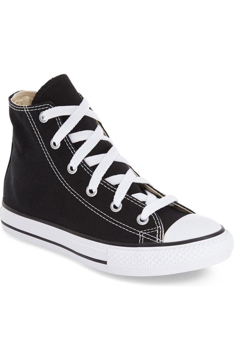 Converse Kids' Chuck Taylor<sup>®</sup> All Star<sup>®</sup> High Top Sneaker, Main, color, Black