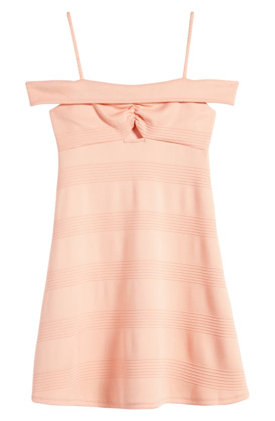 Shop Ava & Yelly Kids' Marilyn Cold Shoulder Party Dress In Lt. Coral