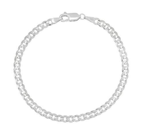 Donatello Gian Sterling Silver Curb Bracelet In Silver