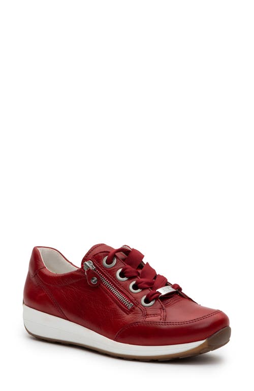 ara Ollie Lace-Up Sneaker in Red