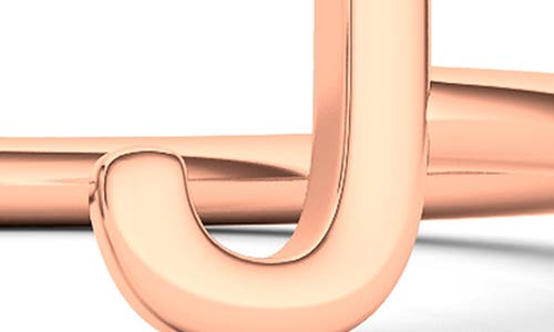 Hautecarat Letter Lab Created Diamond 18k Rose Gold Ring In 18k Rose Gold - J