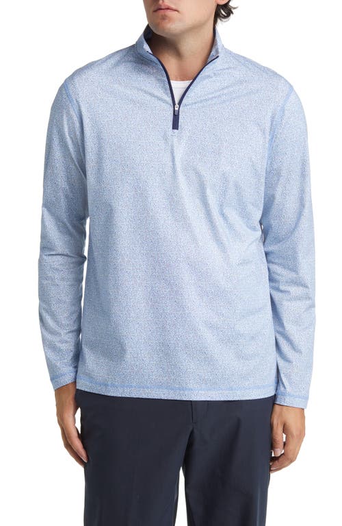 Bugatchi Anthony Micro Print OoohCotton Quarter Zip Pullover at Nordstrom,