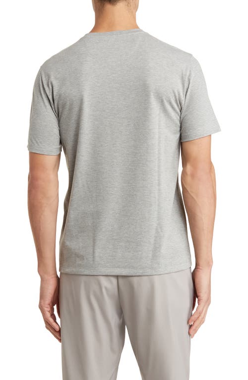 Shop Vince Pinstripe Crewneck T-shirt In Heather Grey/sierra Pine