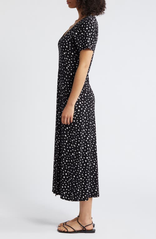 Shop Loveappella Print Maxi Dress In Black/nat