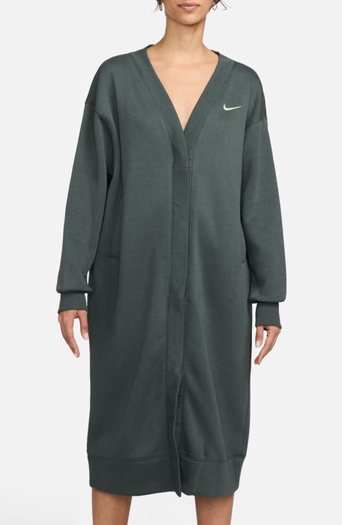 Shop Nike Sportswear Phoenix Fleece Oversize Longline Cardigan In Vintage/sail