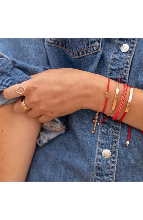 Shop Monica Vinader Linear Bar Friendship Bracelet In Gold/coral